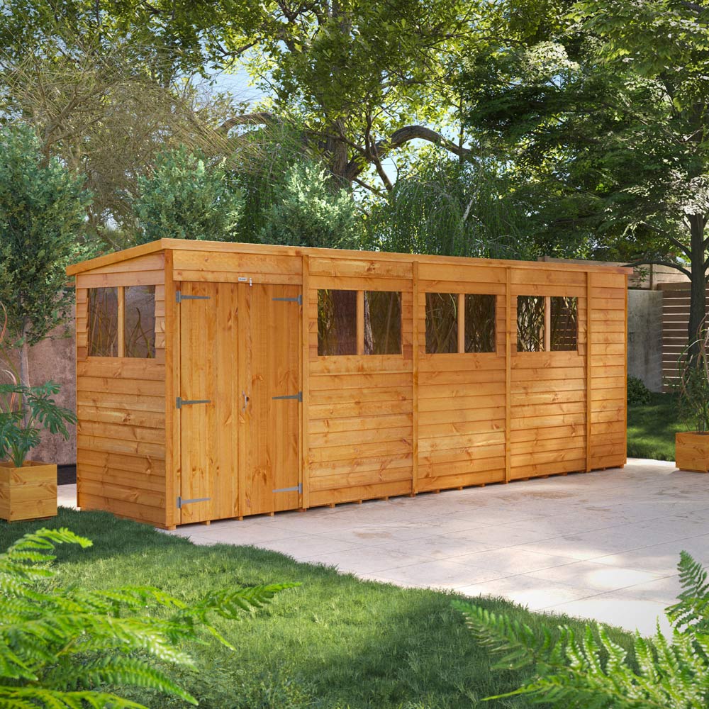 Power 18 x 4ft Double Door Overlap Pent Shed Image 2