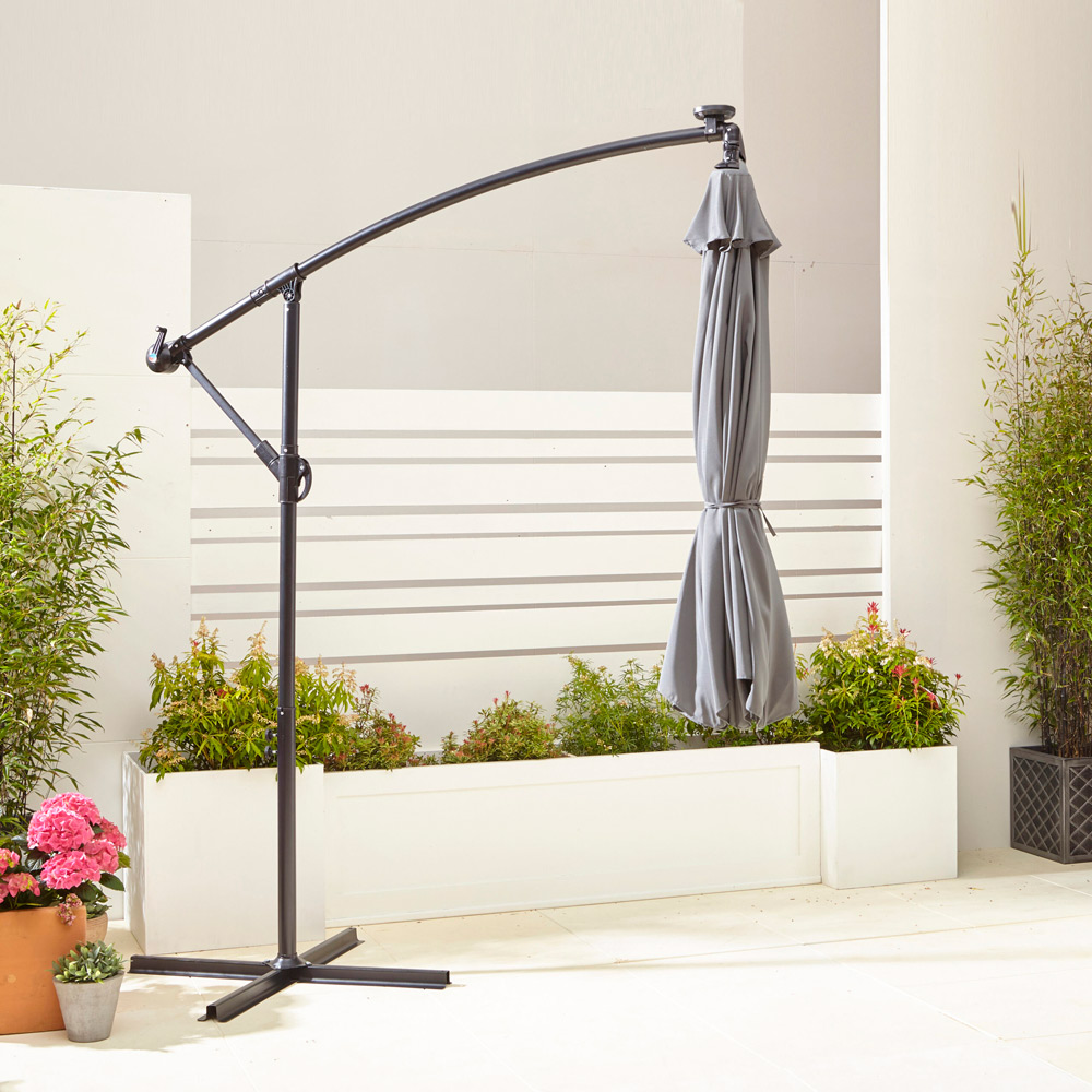 Neo Grey LED Parasol with Water Base Image 9