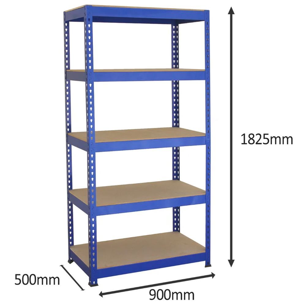Monster Shop Q-Rax Blue Metal Racking Units 180 x 90 x 50cm 5 Pack Image 7