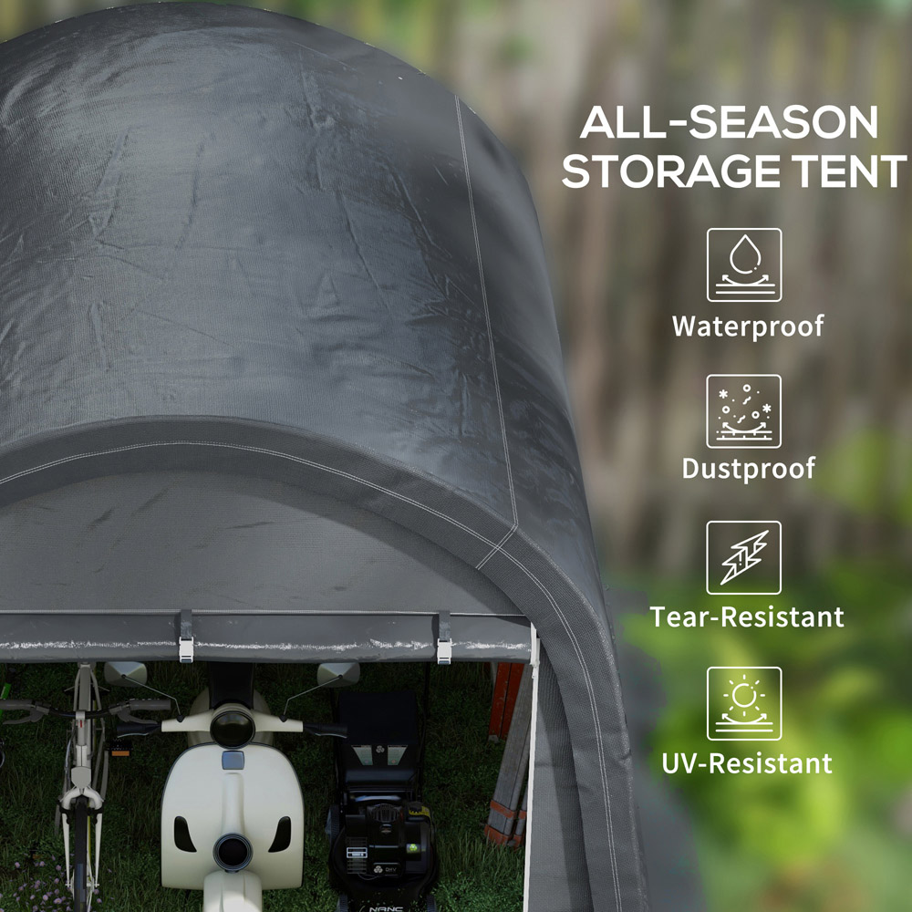 Outsunny 9.8 x 9.8ft Grey Heavy Duty Garden Storage Shed Image 8