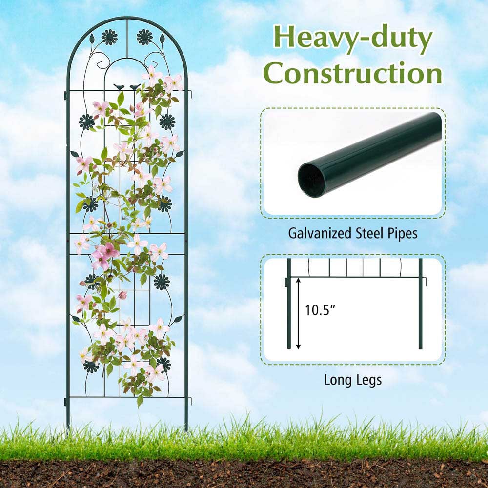 Costway Green Metal 180 x 50cm 4 Pack Wire Lattice Garden Trellis Image 4