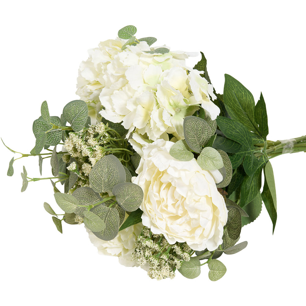 Hydrangea Eucalyptus Queen Annes Lace Bouquet White Image 5
