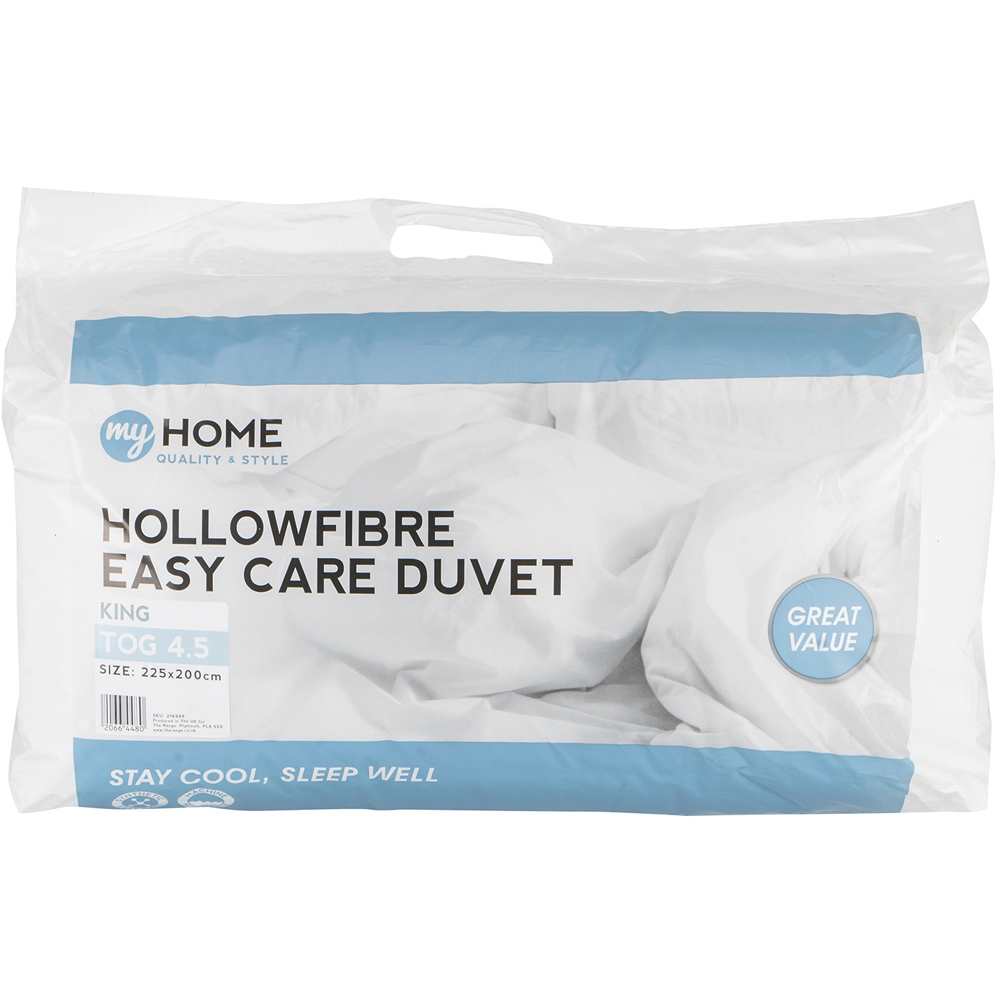 My Home King Size White Hollowfibre Easy Care Duvet 4.5Tog  Image 1