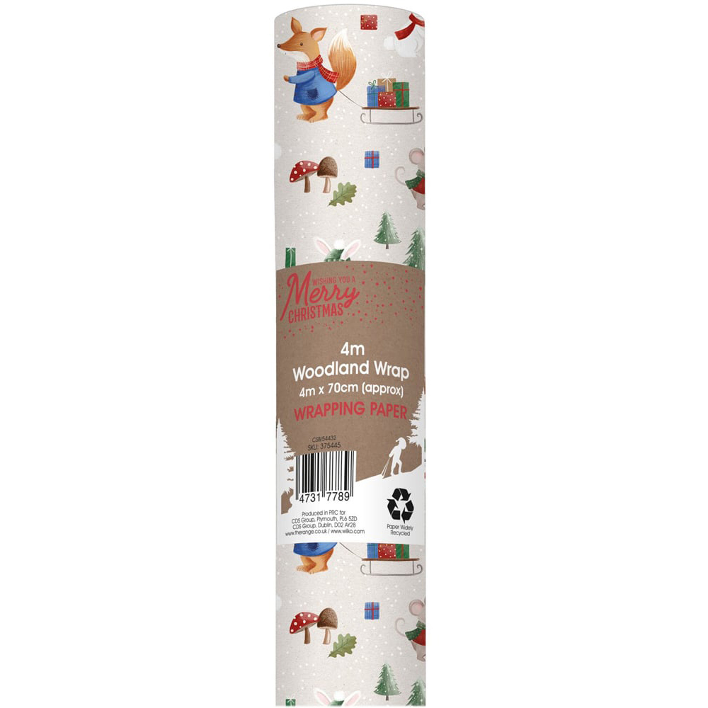 Cute Woodland Gift Wrap - Beige Image 3