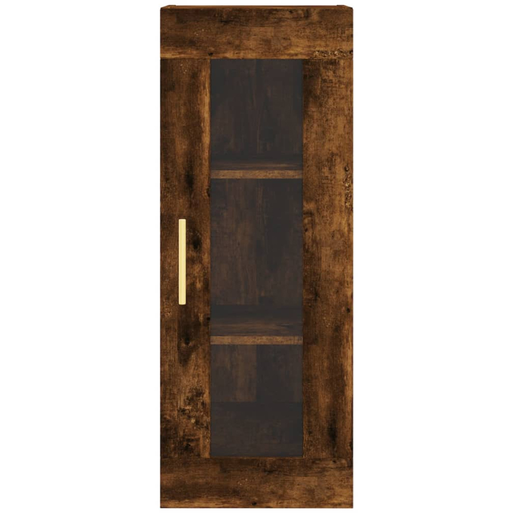 vidaXL Single Door 3 Shelf Brown Wall Mounted Cabinet Image 6