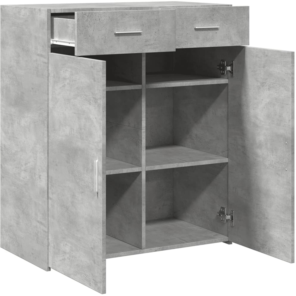 vidaXL 2 Door 2 Drawer Concrete Grey Wooden Sideboard Image 7
