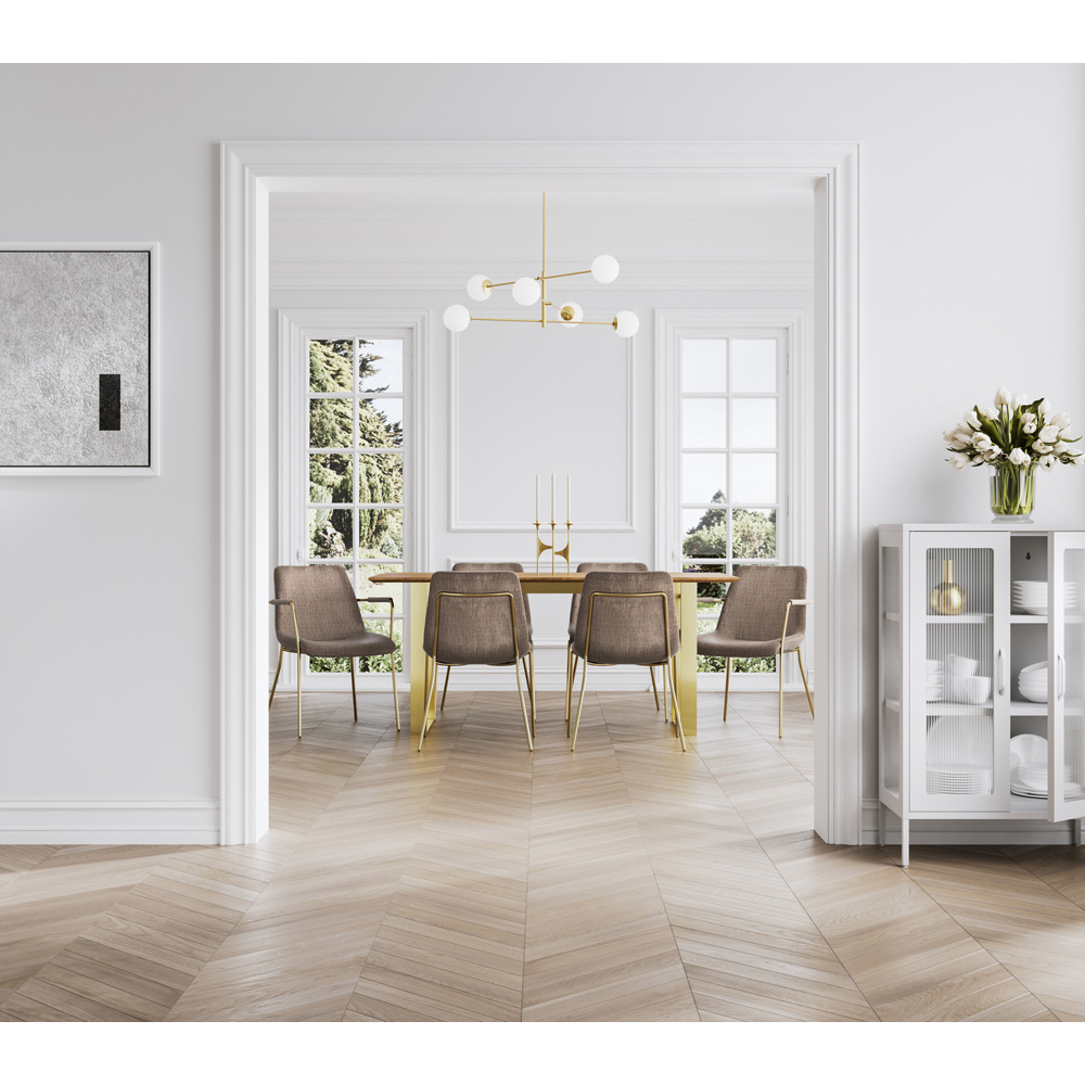 LPD Home Carlo Taupe and Gold and Arms Dining Chair Set of 2 Image 8