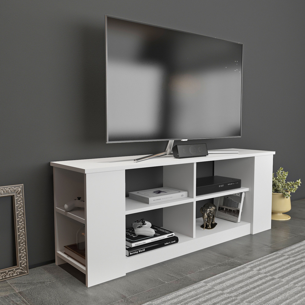 Decorotika Space 8 Shelf White TV Unit Image 4