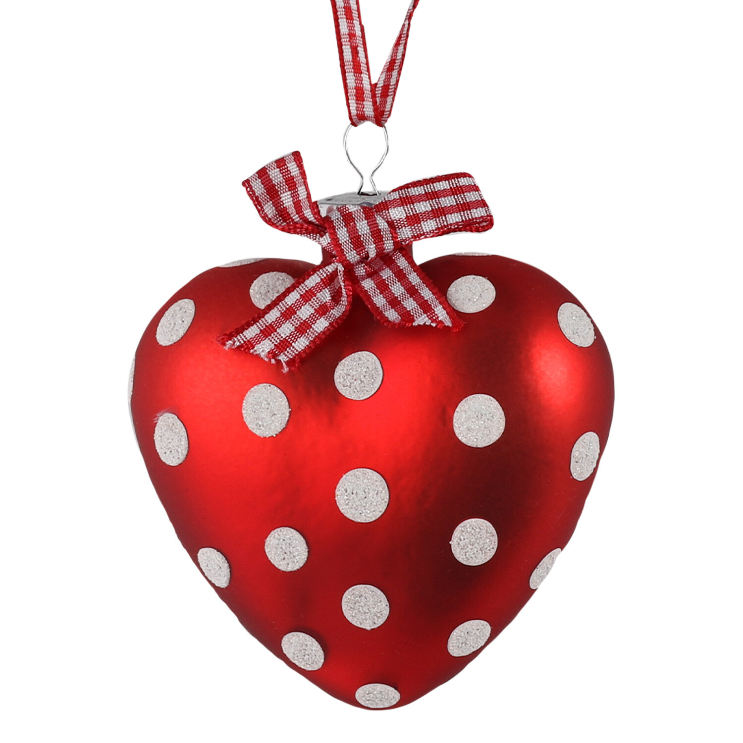 Red and White Polka Dot Heart - Red Image