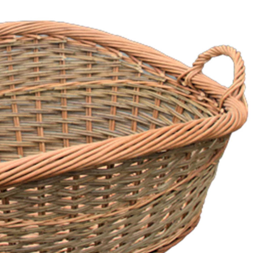 Red Hamper Roll Top Loose Weave Wicker Wash Basket Image 2