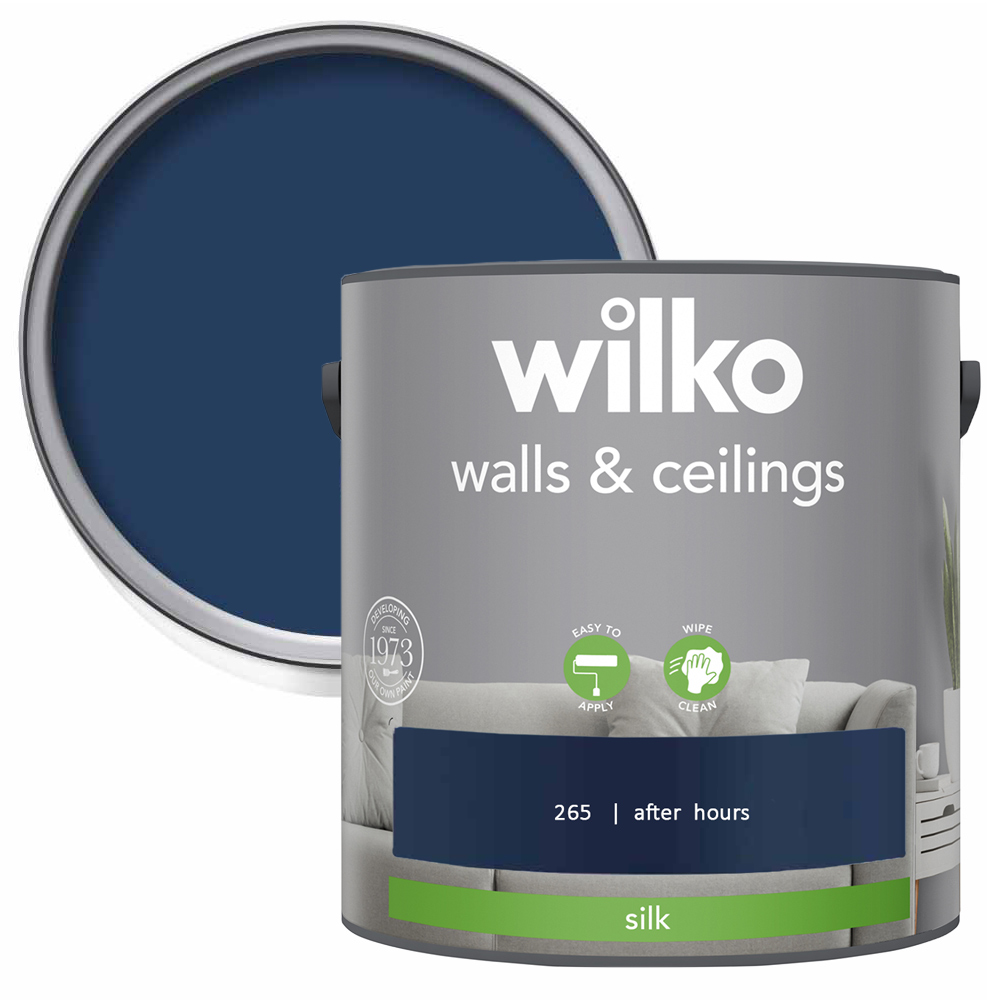 Wilko Walls & Ceilings After Hours Silk Emulsion Paint 2.5L Image 1
