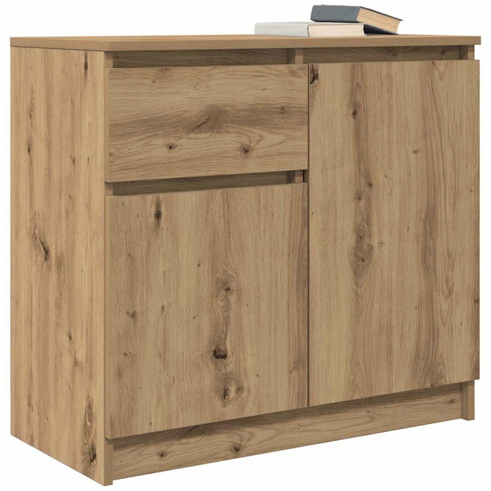 vidaXL 2 Door Single Drawer Artisan Oak Sideboard Image 4