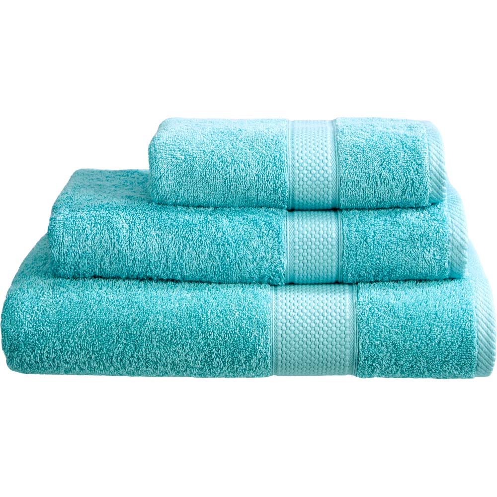 Imperial Ringspun Combed Cotton Aqua Turkish Guest Towel 2 Pack Image 1