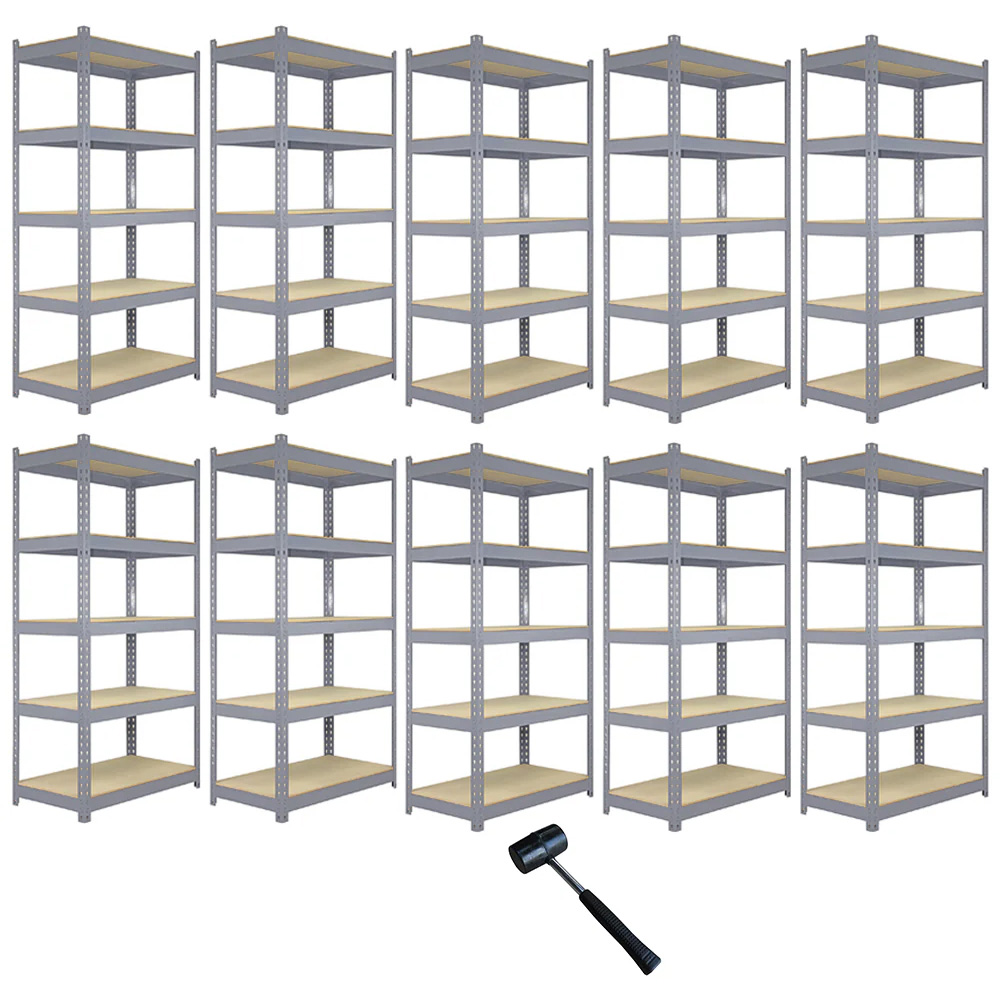 Monster Shop Q-Rax 5 Tier Grey Metal Racking Units 10 Pack Image 7