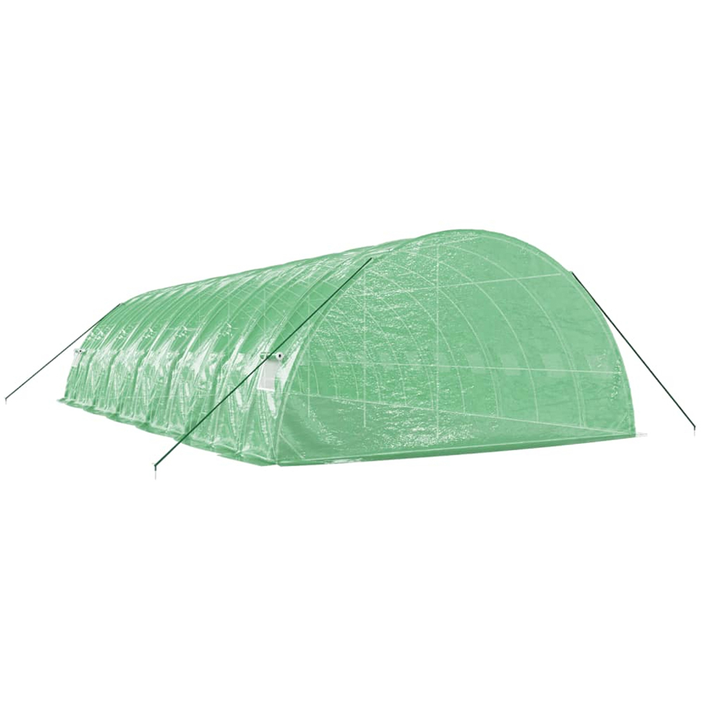 vidaXL Green Polyethylene Galvanised Steel Frame 39.3 x 19.6ft Greenhouse Image 5