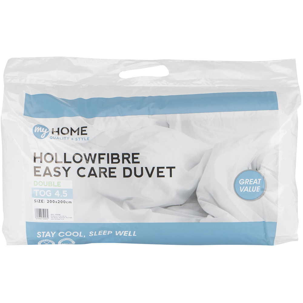 My Home Double White Hollowfibre Easy Care Duvet Image 1