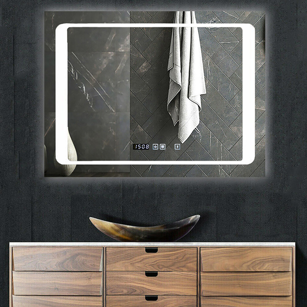 Ener-J Rectangle LED Mirror with Bluetooth Speaker and Changeable CCT Image 2