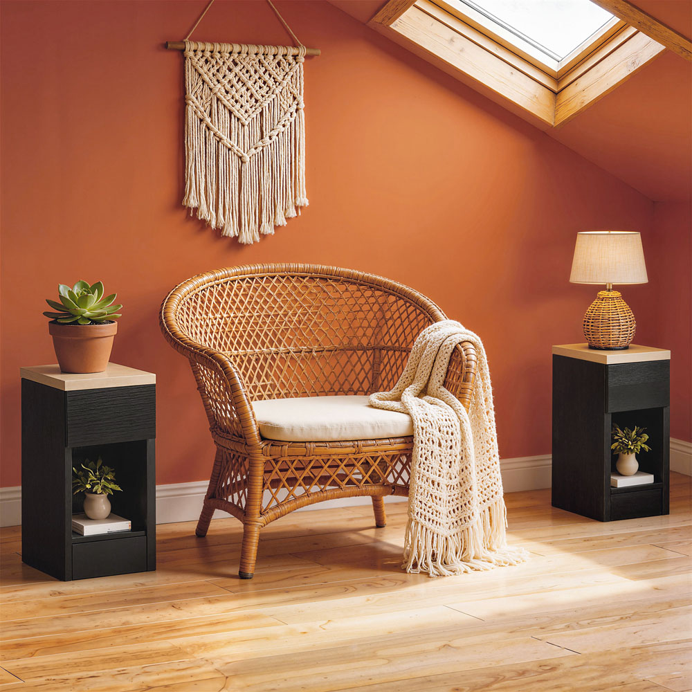 Portland Black Narrow Bedside Table Set of 2 Image 7