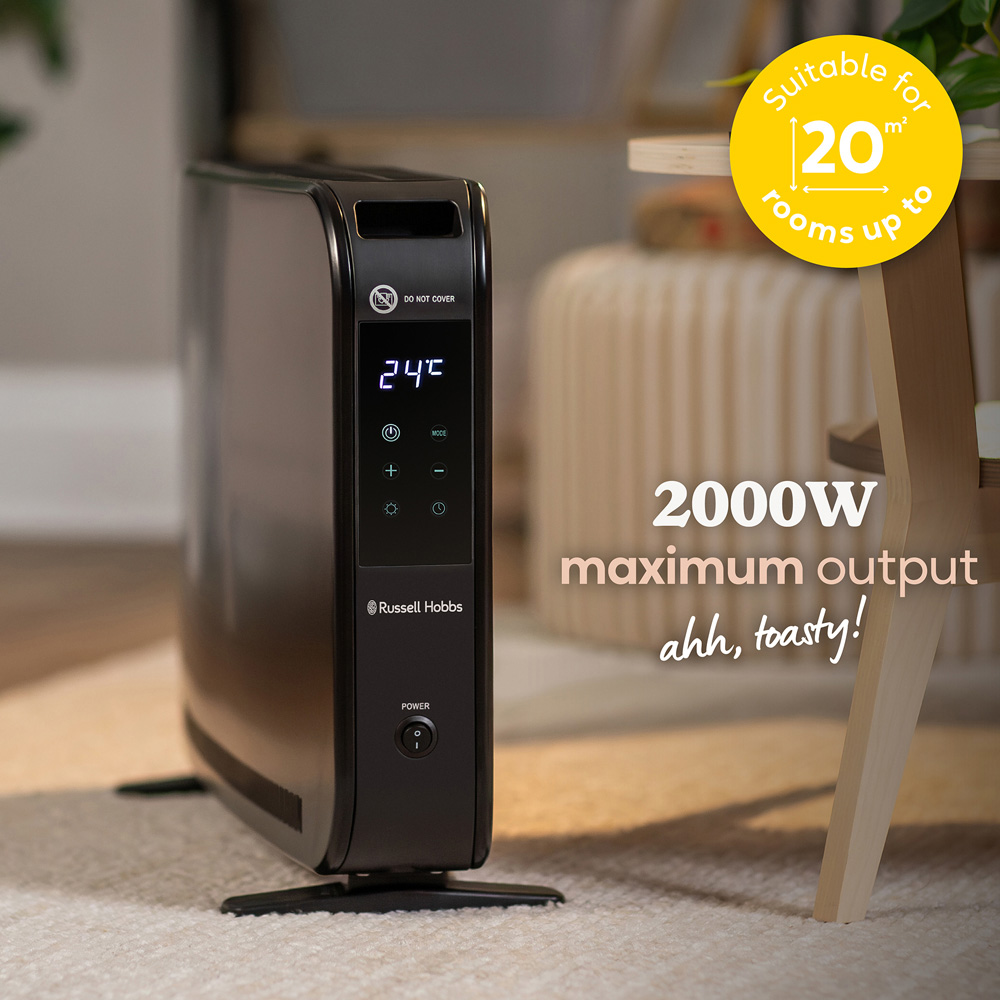 Russell Hobbs RHCVH2003B Black Digital Touch Panel Convection Heater 2000W Image 4
