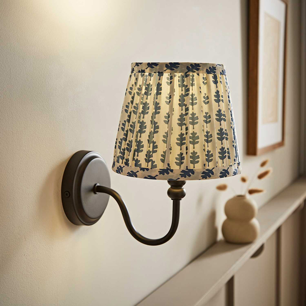 ValueLights Binky Blue Floral Shade Black Rechargeable Wall Light with Bulb 2 Pack Image 2