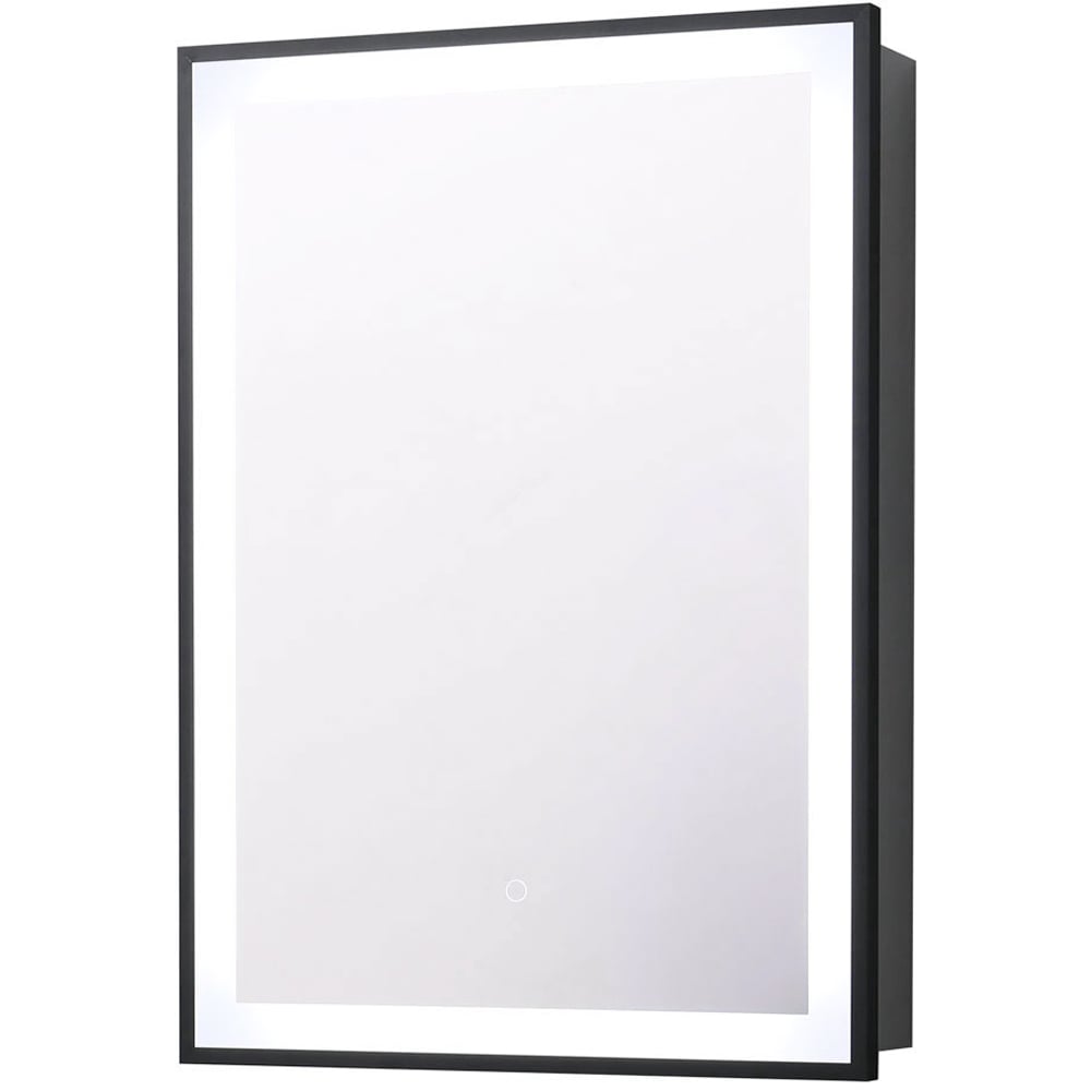 Living and Home Single Door Black Surface Mount LED Mirror Cabinet Image 2