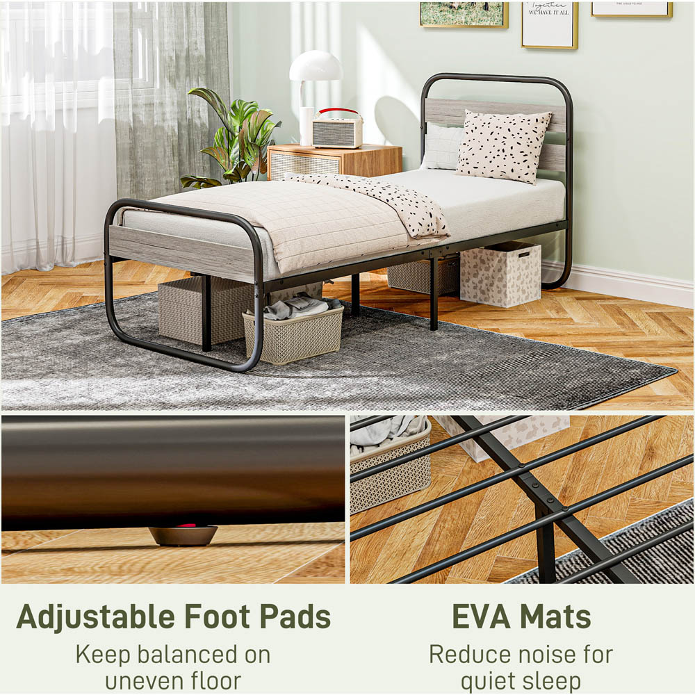 Portland Single Metal Platform Bed Frame with Underbed Storage Image 7