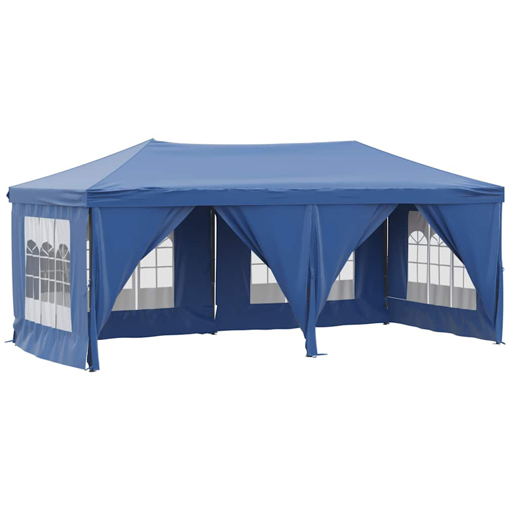 vidaXL 3 x 6m Blue Foldable Party Tent with Sidewalls Image 2