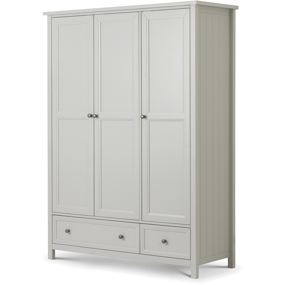 Julian Bowen Maine 3 Door 2 Drawer Dove Grey Combination Wardrobe Image 2