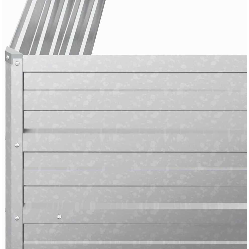 vidaXL Silver Galvanised Steel Square Raised Garden Bed 100 x 100 x 77cm Image 4