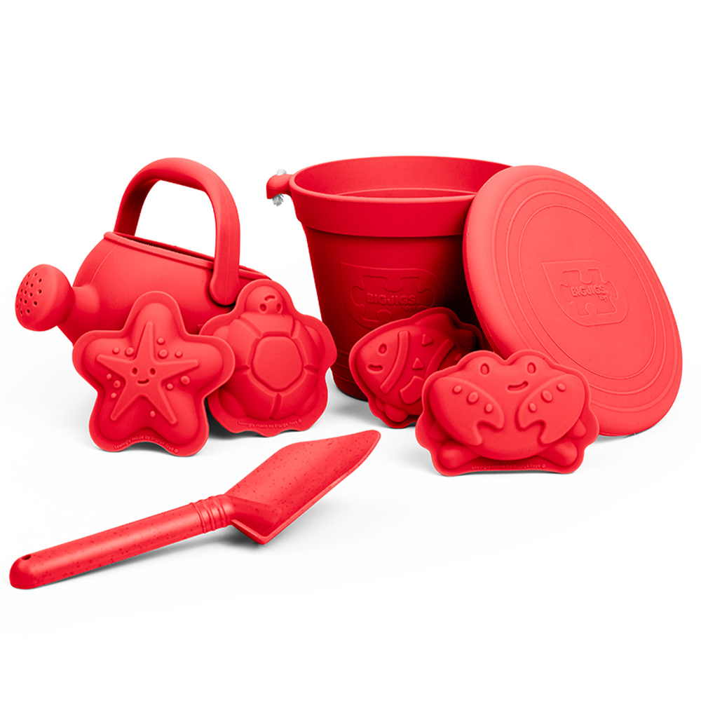 Bigjigs Toys Silicone Beach Set Cherry Red Image 1