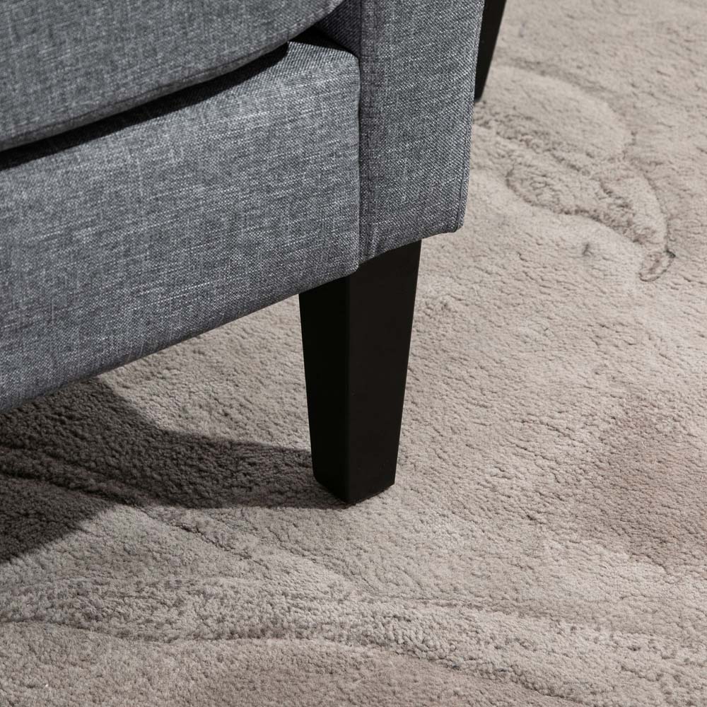 Portland Grey Linen Padded Seat Armchair Image 3