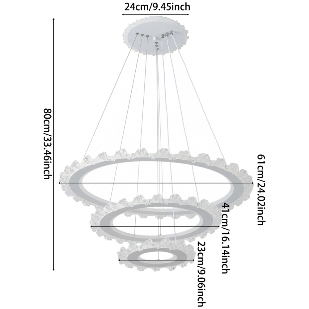 Living and Home Multi-Layer Acrylic LED Pendant Light 60W Image 8