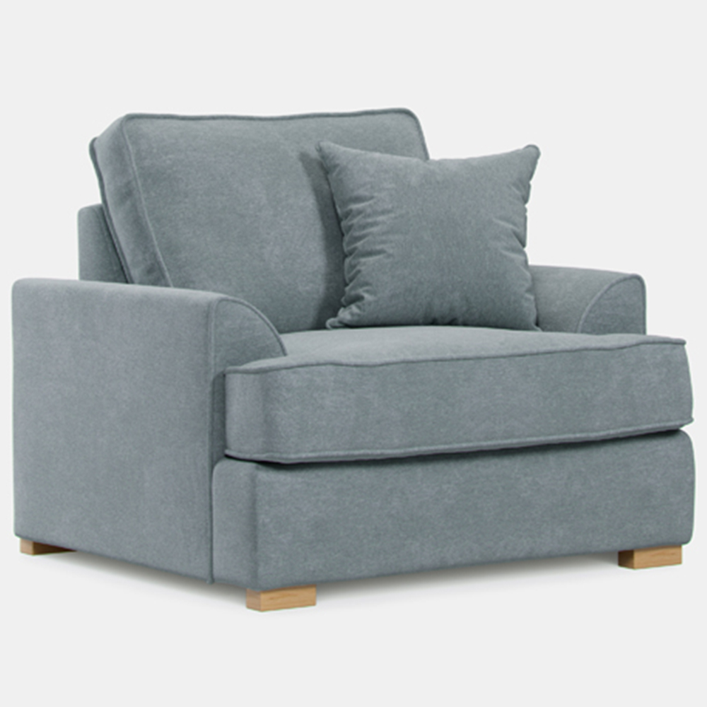 Alba City Fine Blue Fabric Armchair Image 2