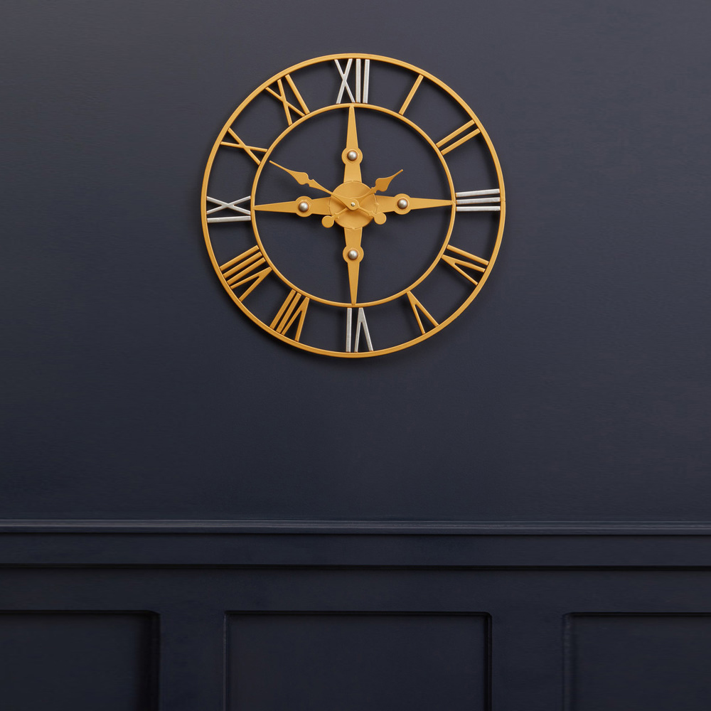 Premier Housewares Vitus Gold and Silver Wall Clock Image 2