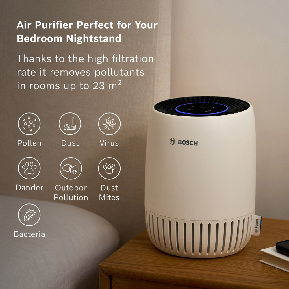 Bosch Air 1000 3-in-1 Black and White Compact Air Purifier Image 2