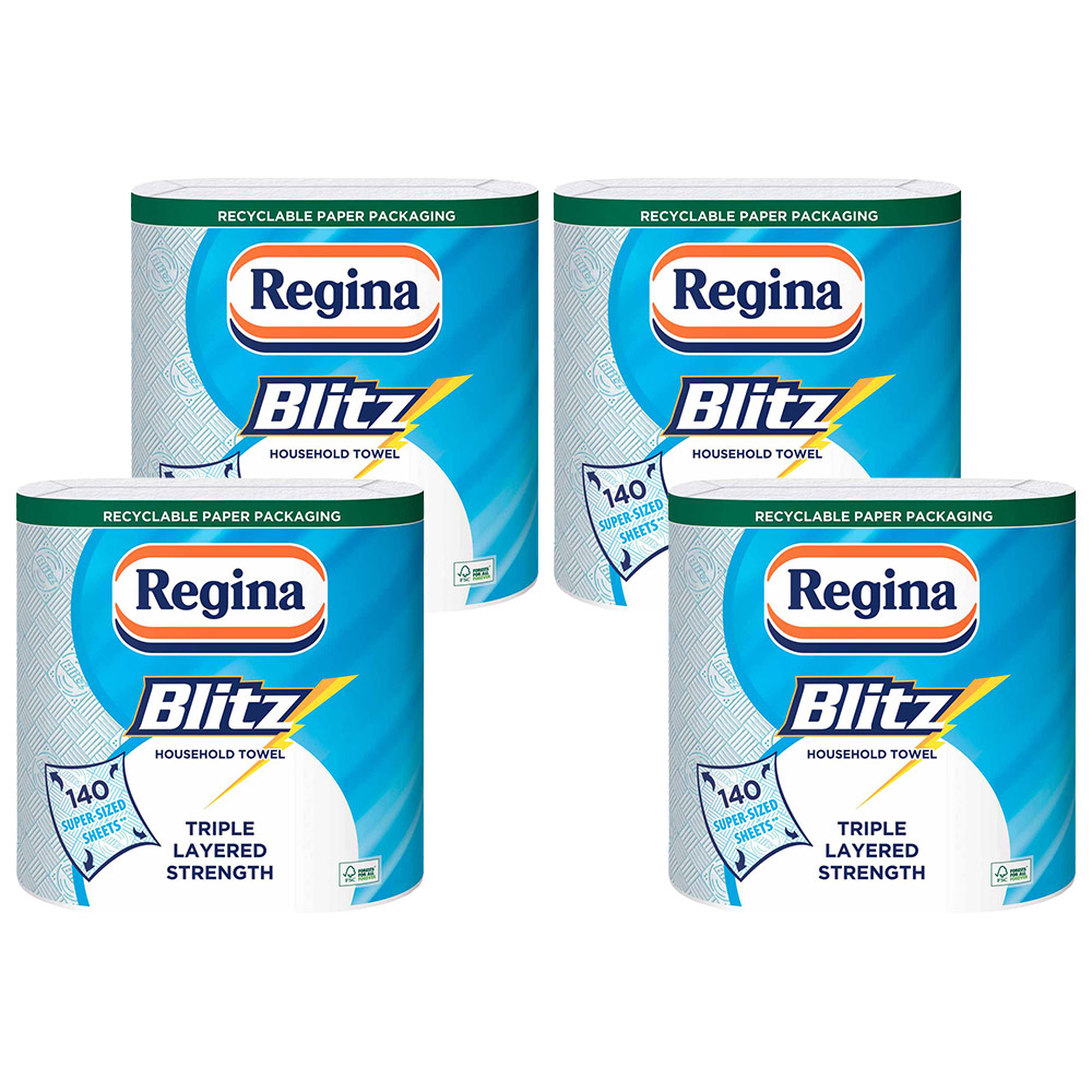 Regina Blitz Household Towel 3 Ply Case of 4 x 2 Rolls Image 1