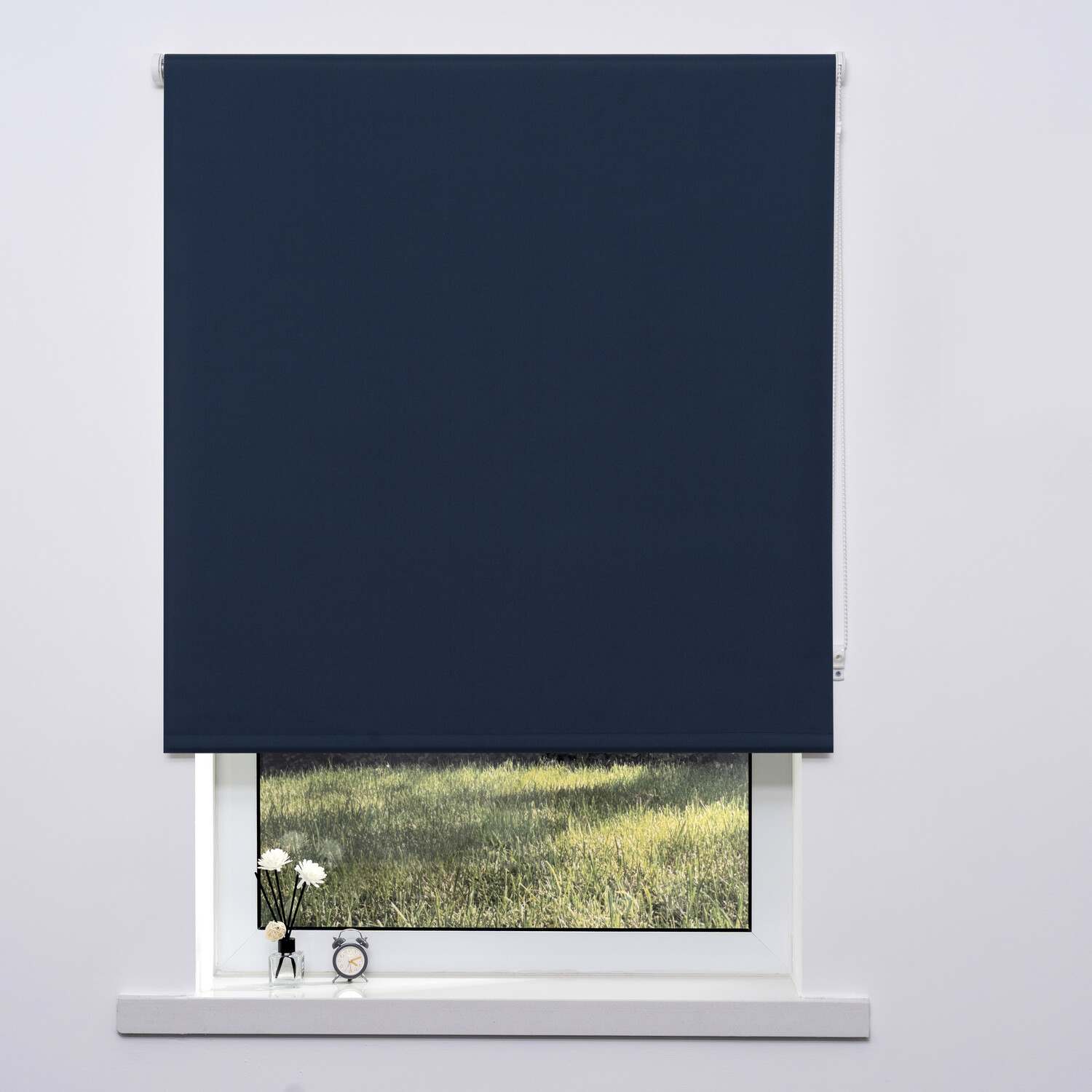 Plain Blackout Blinds Evening Blue 90cm Image 1