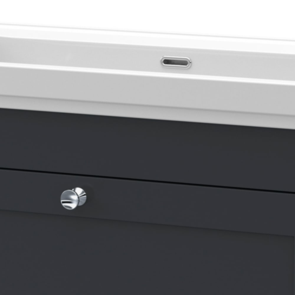 nuie Classique Single Drawer Soft Black Wall Hung Unit and 0 Tap Hole Fireclay Basin 800mm Image 2