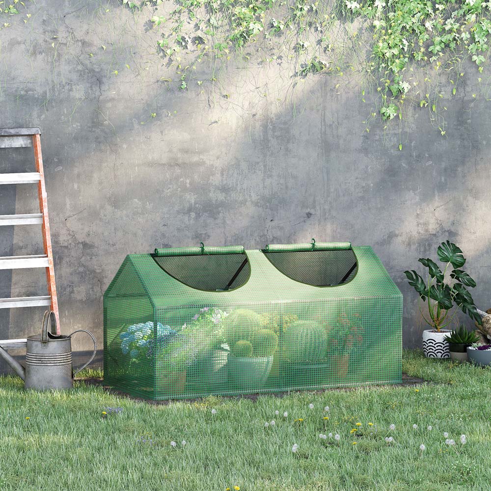 Outsunny 2 x 4ft Green Mini Outdoor Greenhouse Image 2