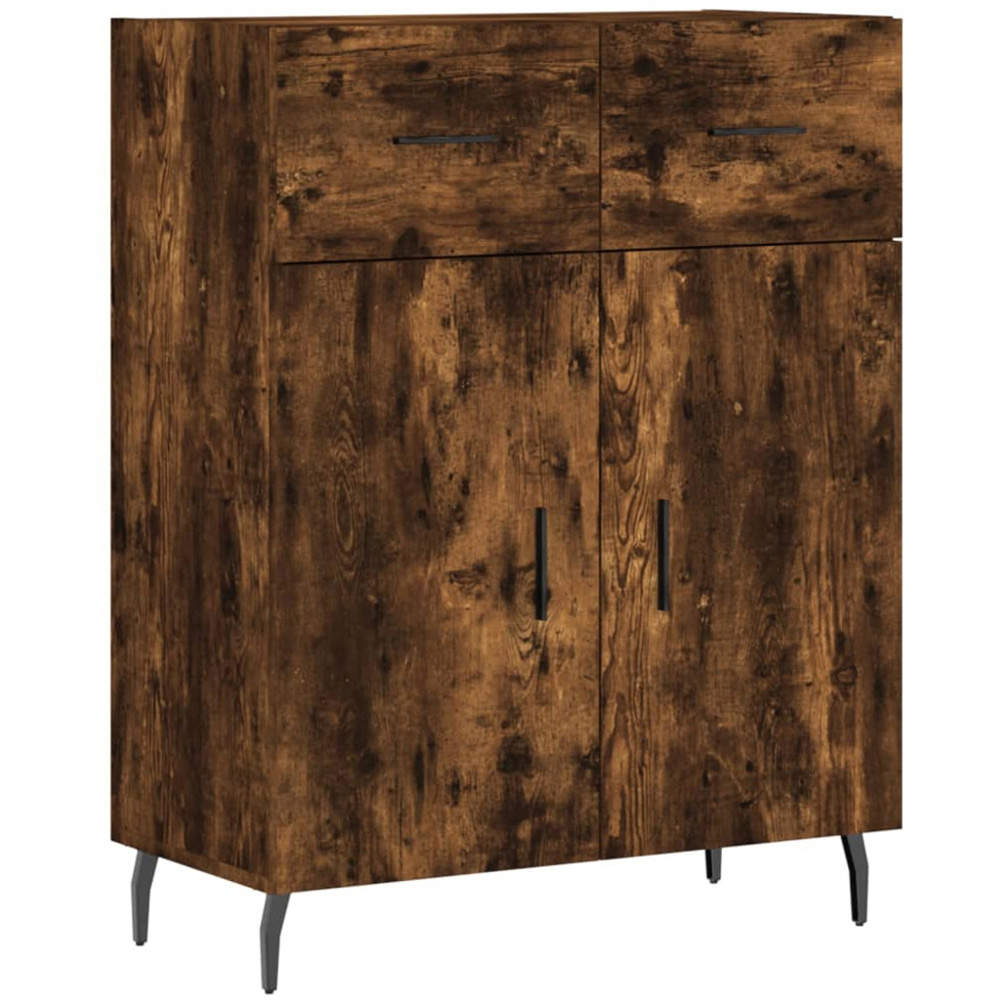 vidaXL 4 Door 2 Drawer Smoked Oak Highboard Image 4