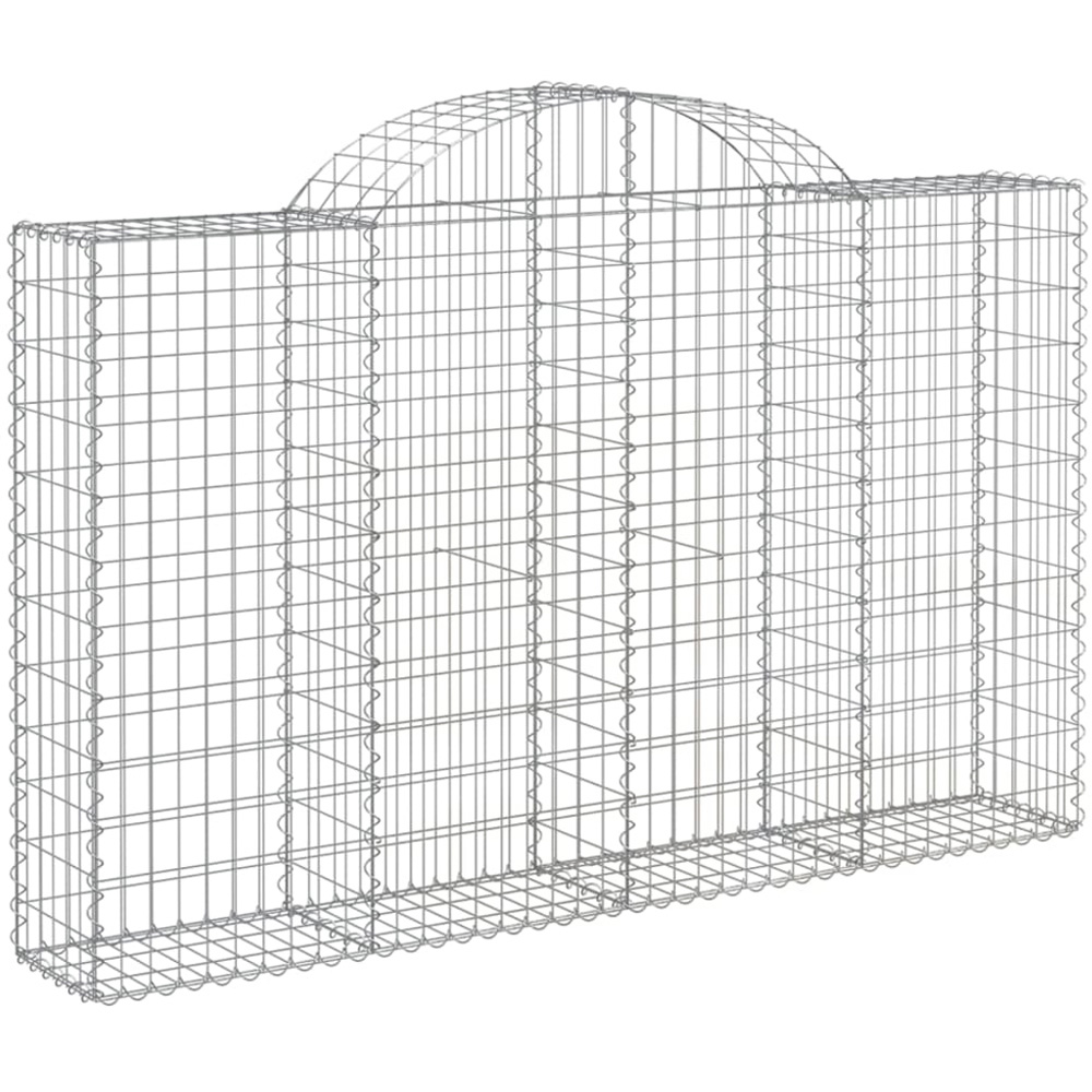 vidaXL Silver Galvanised Iron Arched Gabion Basket 200 x 30 x 120/140cm 13 Pack Image 1