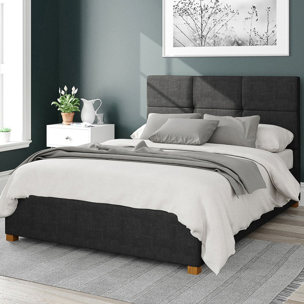 Aspire Caine Small Double Ebony Malham Weave Ottoman Bed Image 1