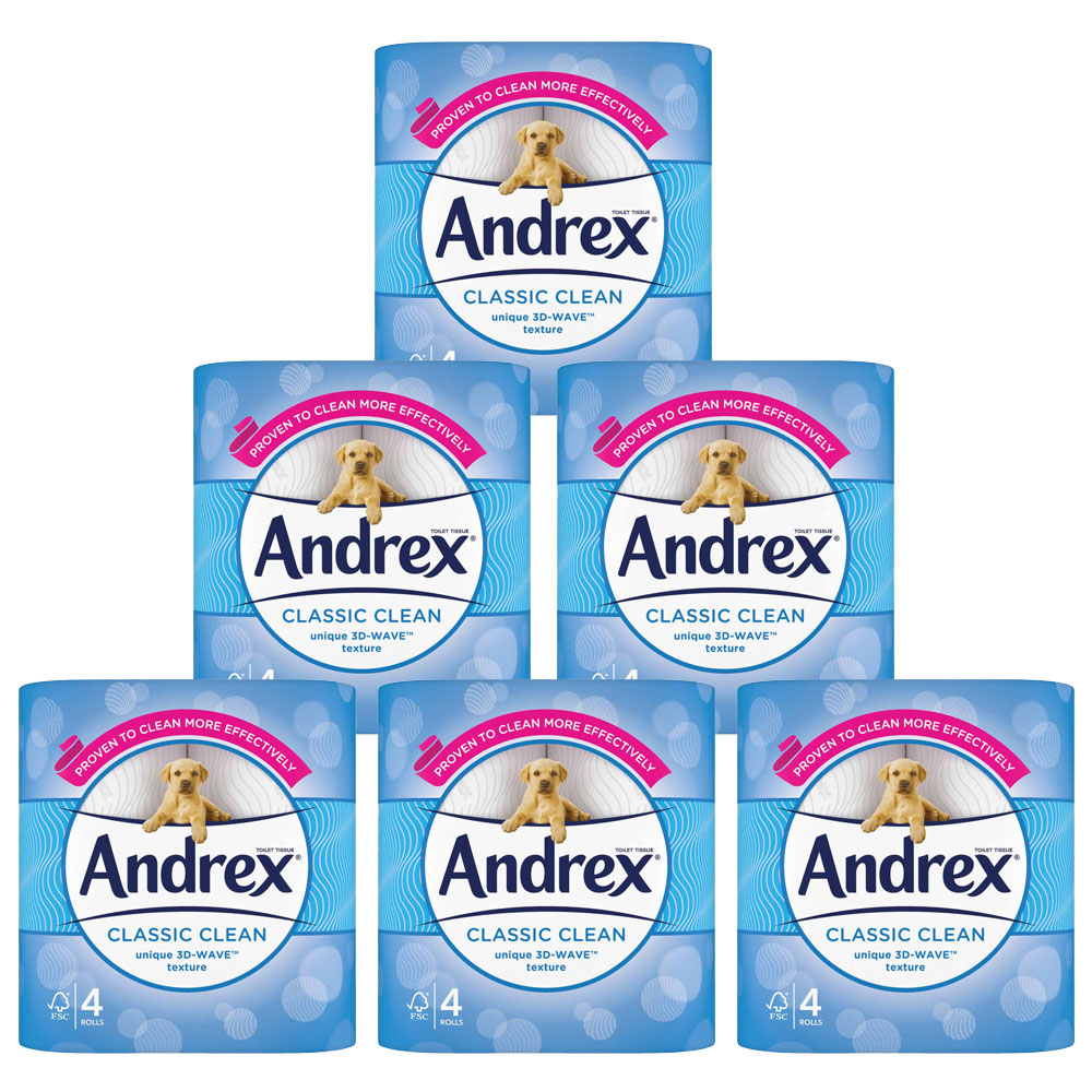 Andrex Classic Clean Toilet Tissue Case of 6 x 4 Rolls Image 1