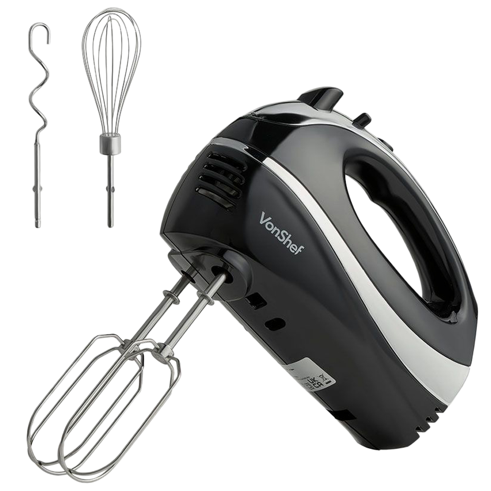 VonHaus VonShef Black Hand Mixer 300W