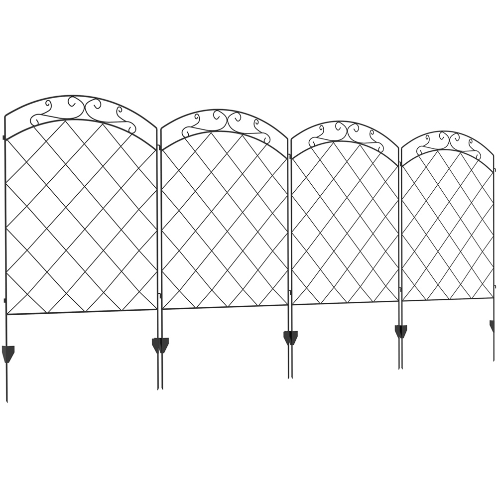 Outsunny Black Swirls Fence Panels Set of 4 Image 1