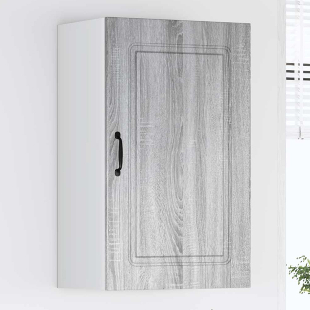 vidaXL Kalmar Single Door Grey Sonoma Wall Kitchen Cabinet Image 1