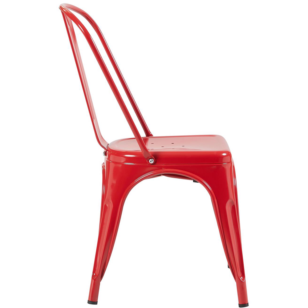 FWStyle Red Gloss Metal Chair 4 Pack Image 3