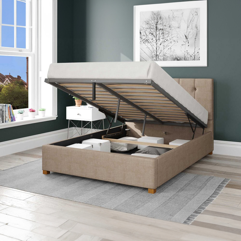 Aspire Hepburn Super King Mink Malham Weave Ottoman Bed Image 2