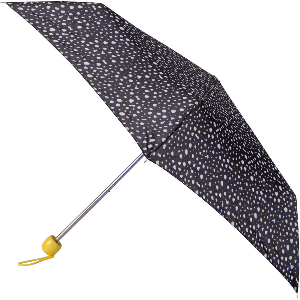 Wilko By Totes Black and White Spot Print Umbrella Image 1