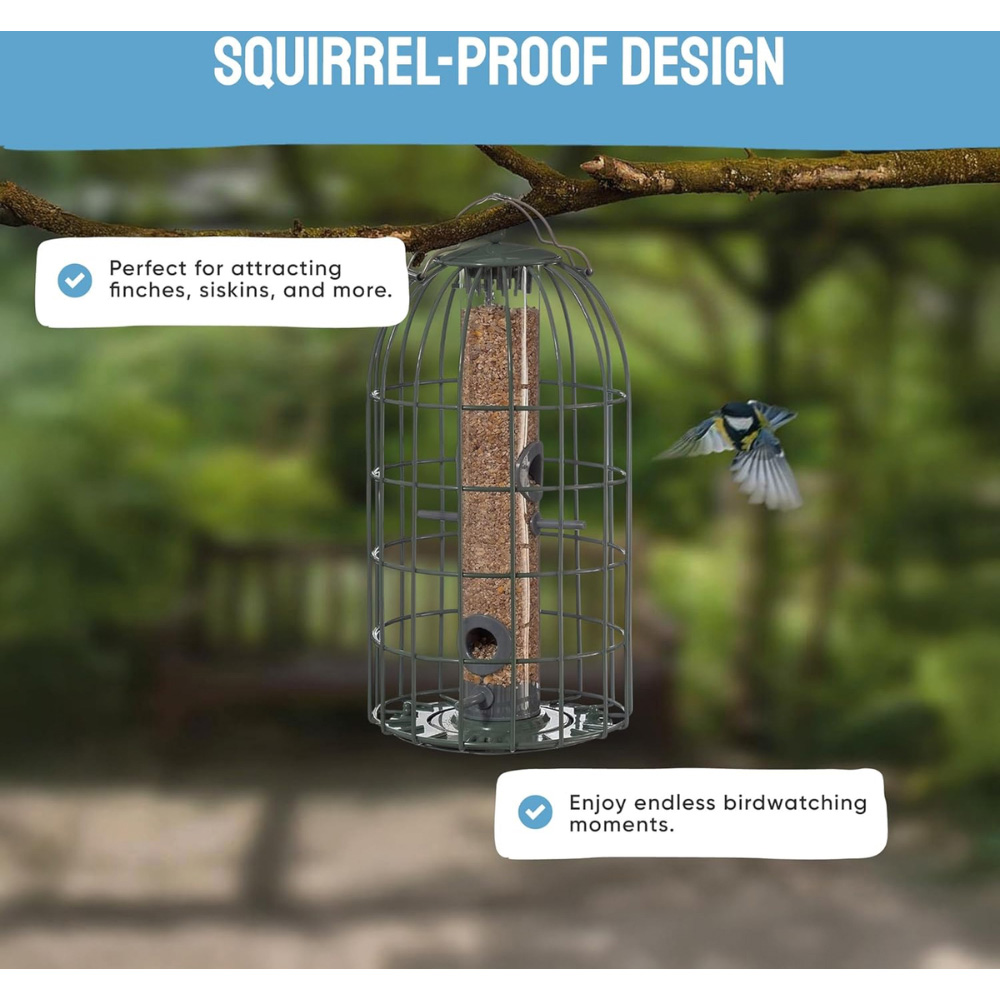 Happy Beaks The Nuttery Ocean Green Squirrel-Proof Original Seed Feeder Image 5